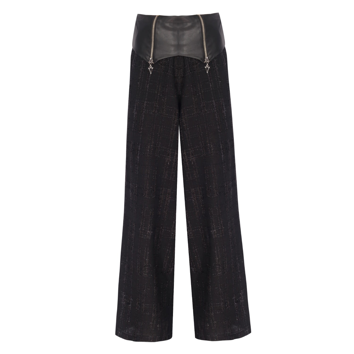 Mirimalist Women's Black Vega Tweed Maxi Pants In Black