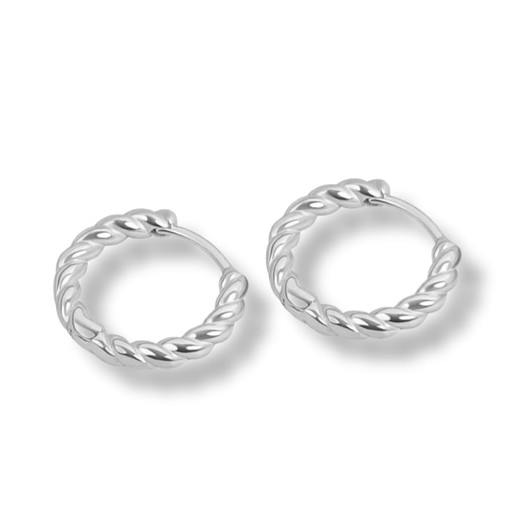Gold Trip Women's Twist Hoop Earrings In Silver In Silver