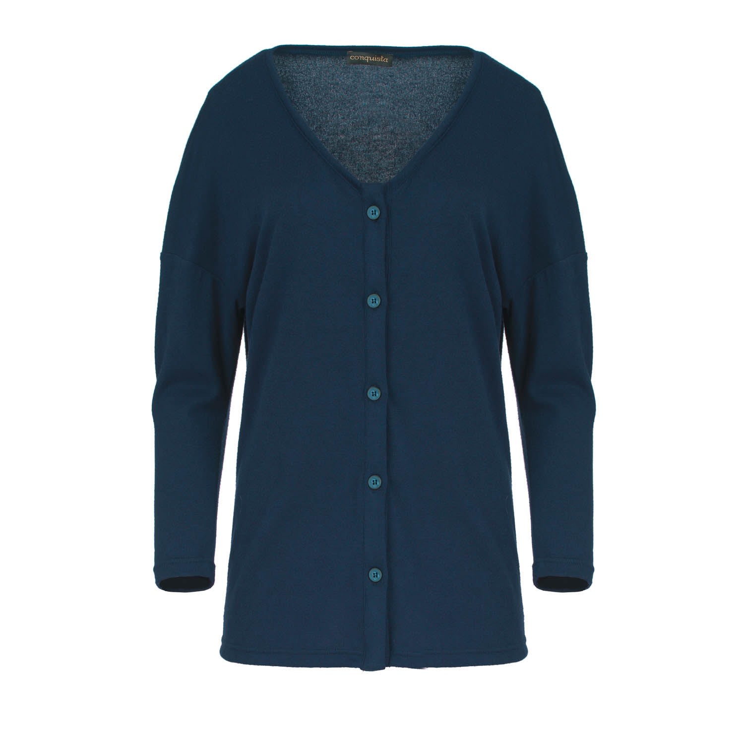 Women’s Petrol Blue Knit Button Cardigan Medium Conquista