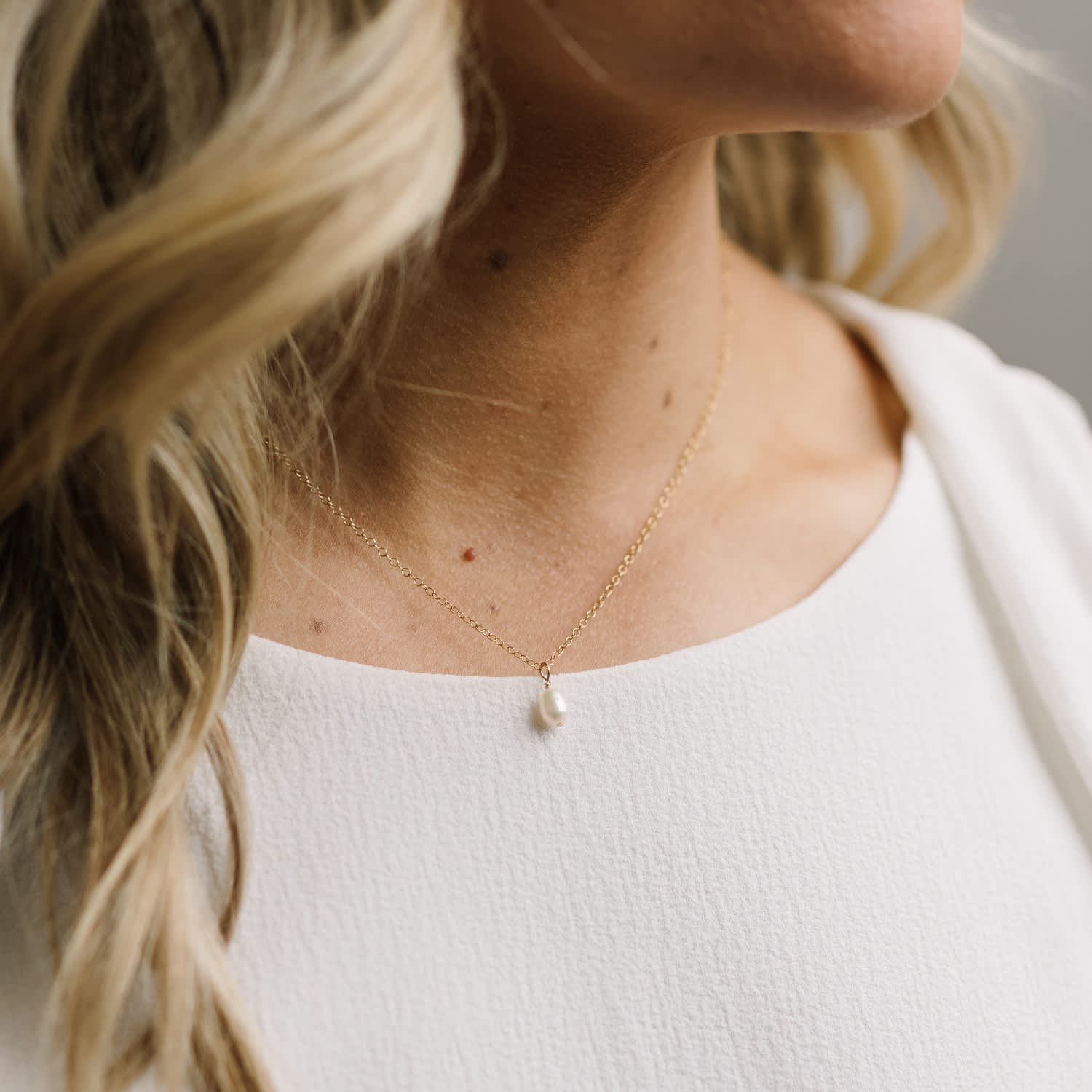 ネックレス・ペンダント [fillow] mini pearl cupid necklace fillow] mini pearl cupid necklace – floral white