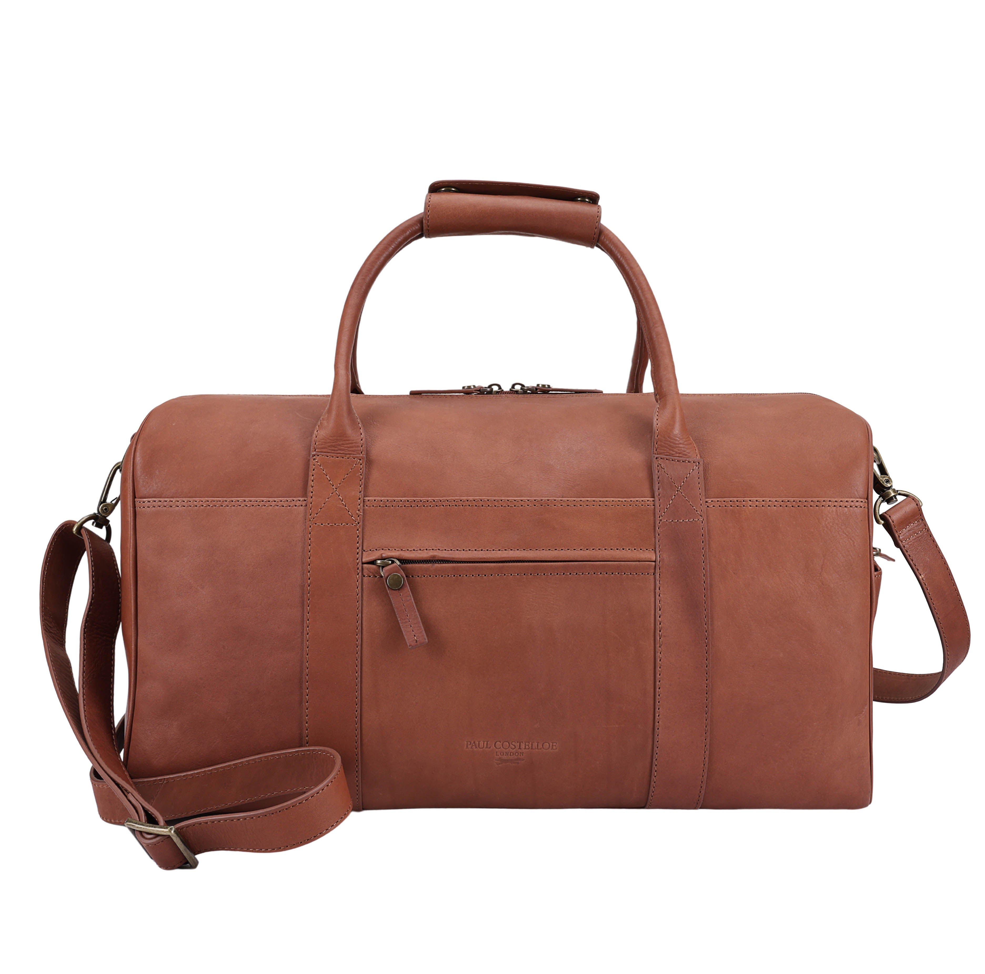 Men's Andes Leather Holdall Bag - Brown | One Size | Paul Costelloe