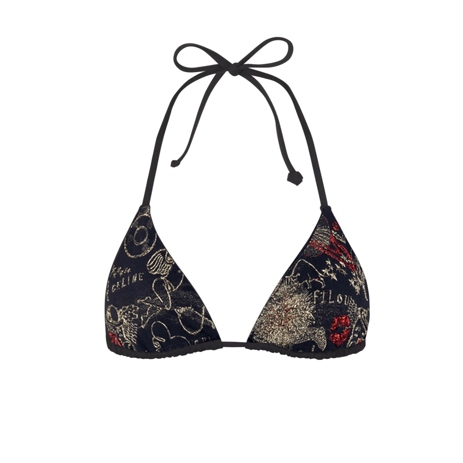 Women's Black Circus Bikini Top | Extra Small | Geegee Collection