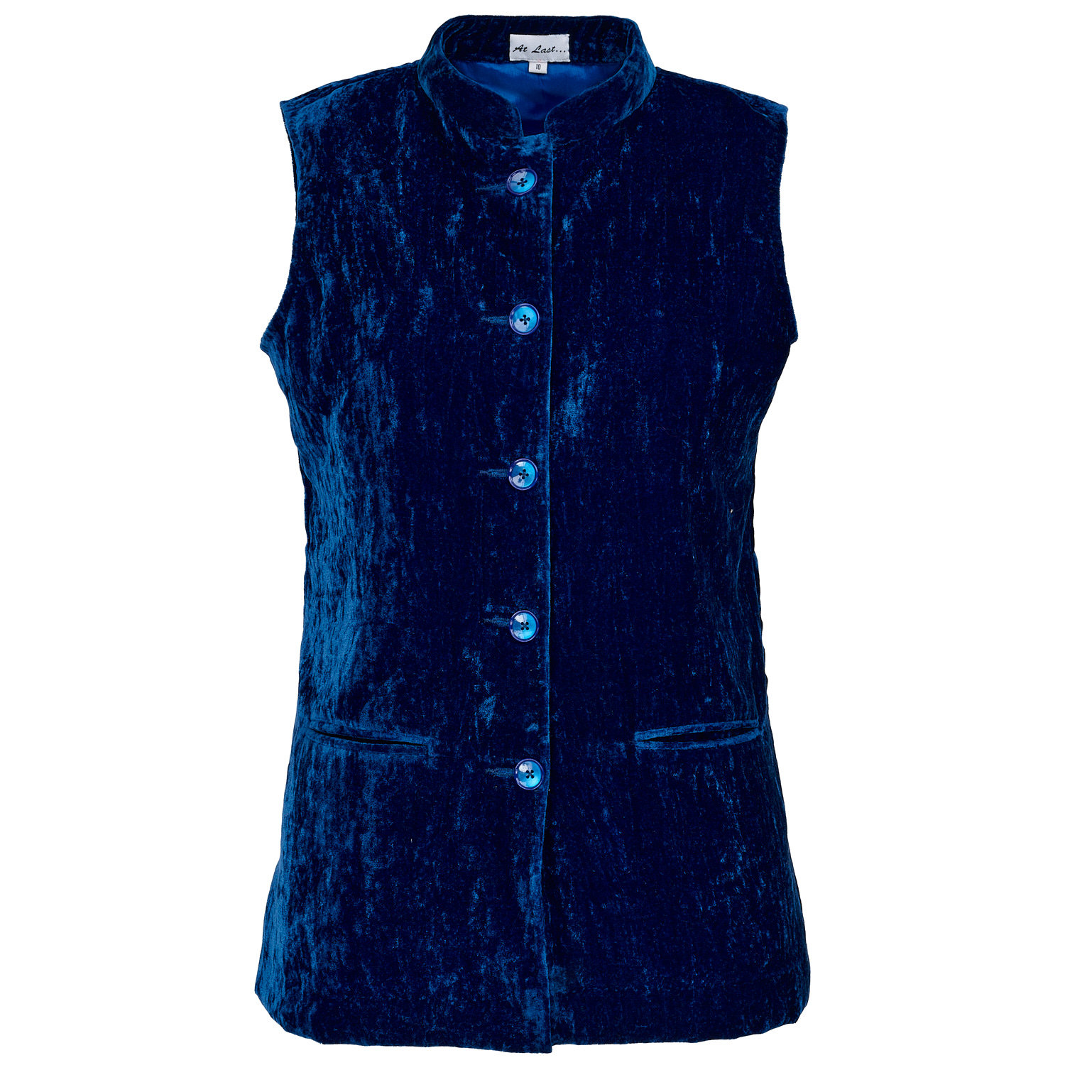 Women’s Short Silk Velvet Waistcoat In Sapphire Blue XXL At Last...