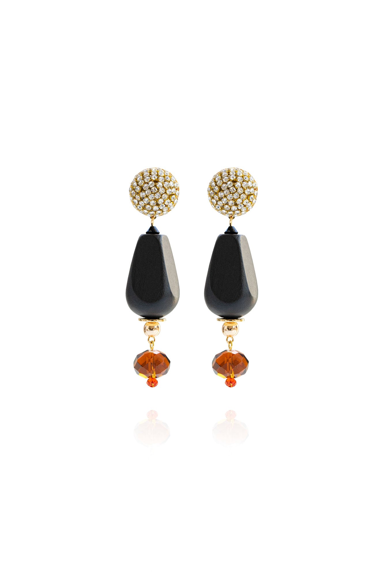 Women’s Brown / Black / Yellow Cline Earrings In Amber Berry Saule Label