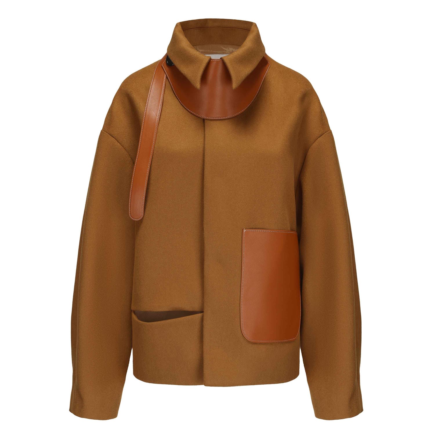Mute By Jl Women's Brown Tan Gv Cut Vegan Leather Detailed Jacket In Brown