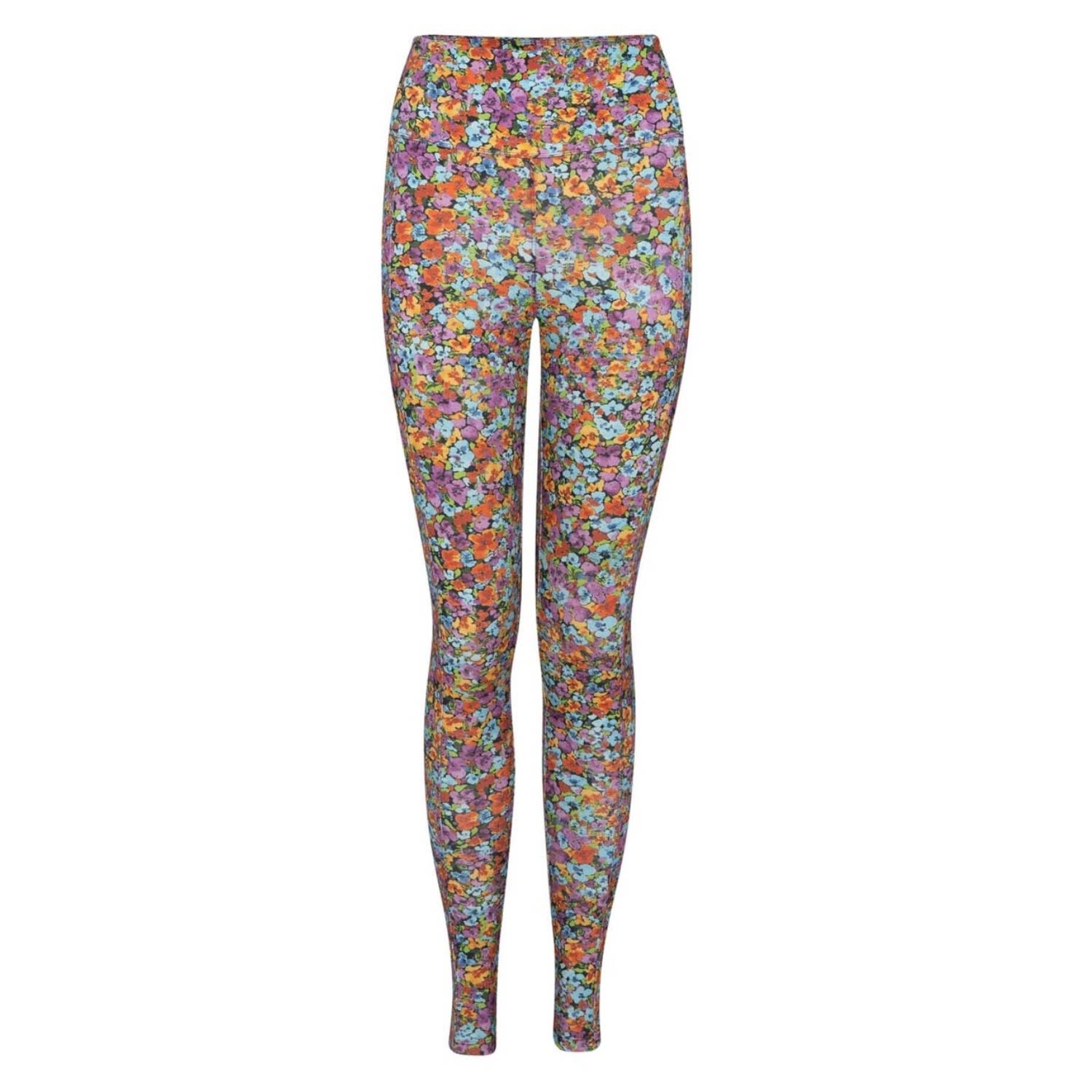 State Of Georgia Women's Red Lets Get Physical Legging Floral Explosion Raspberry In Red