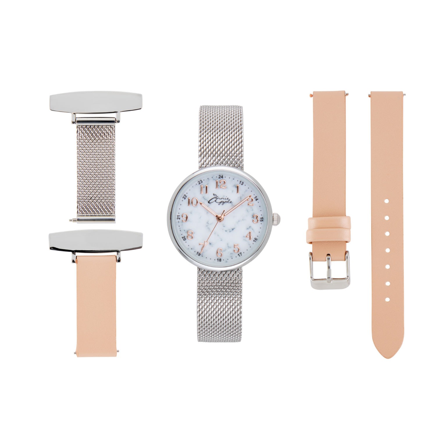 Women’s Venus Interchangeable Marble/Salmon/Silver Mesh Bermuda Watch Company