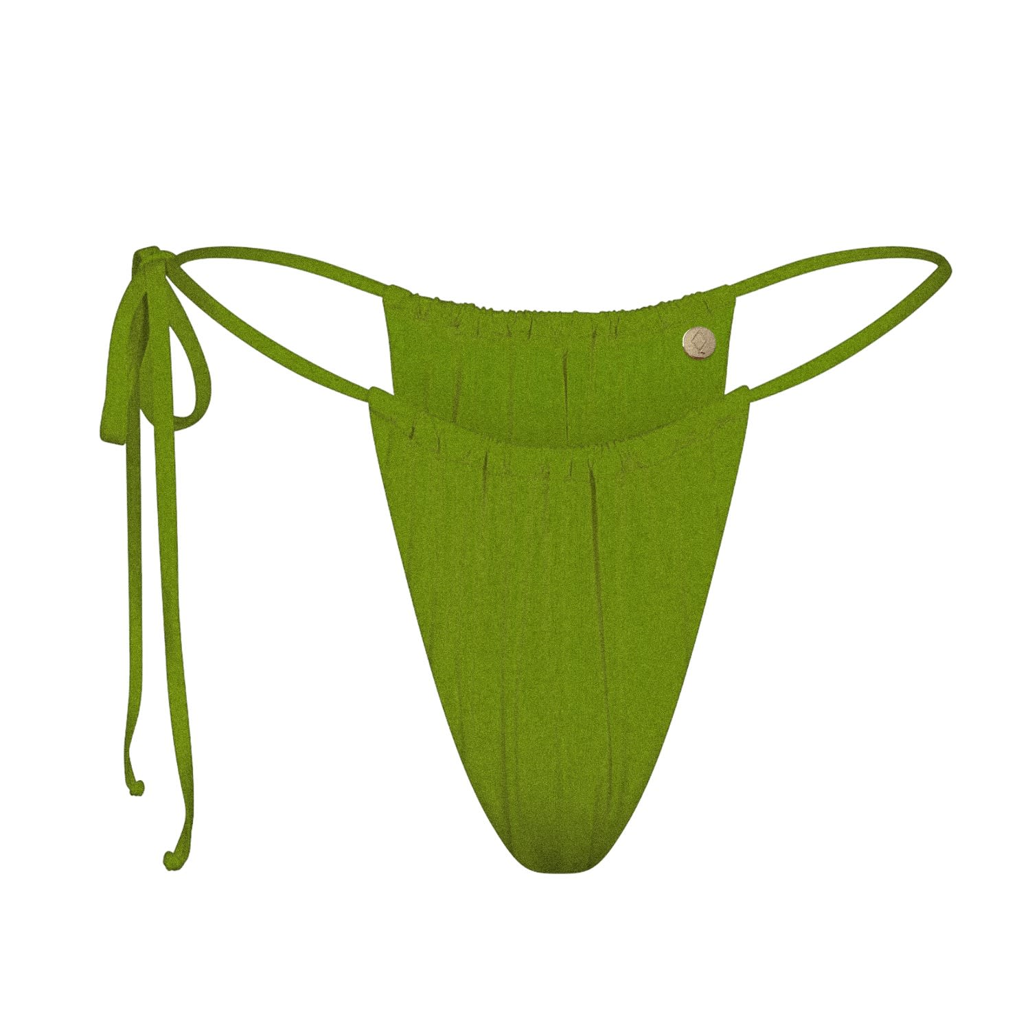 Marquise Swim Women's Green Bikini Bottom Shiny Canvas String - Olive In Green