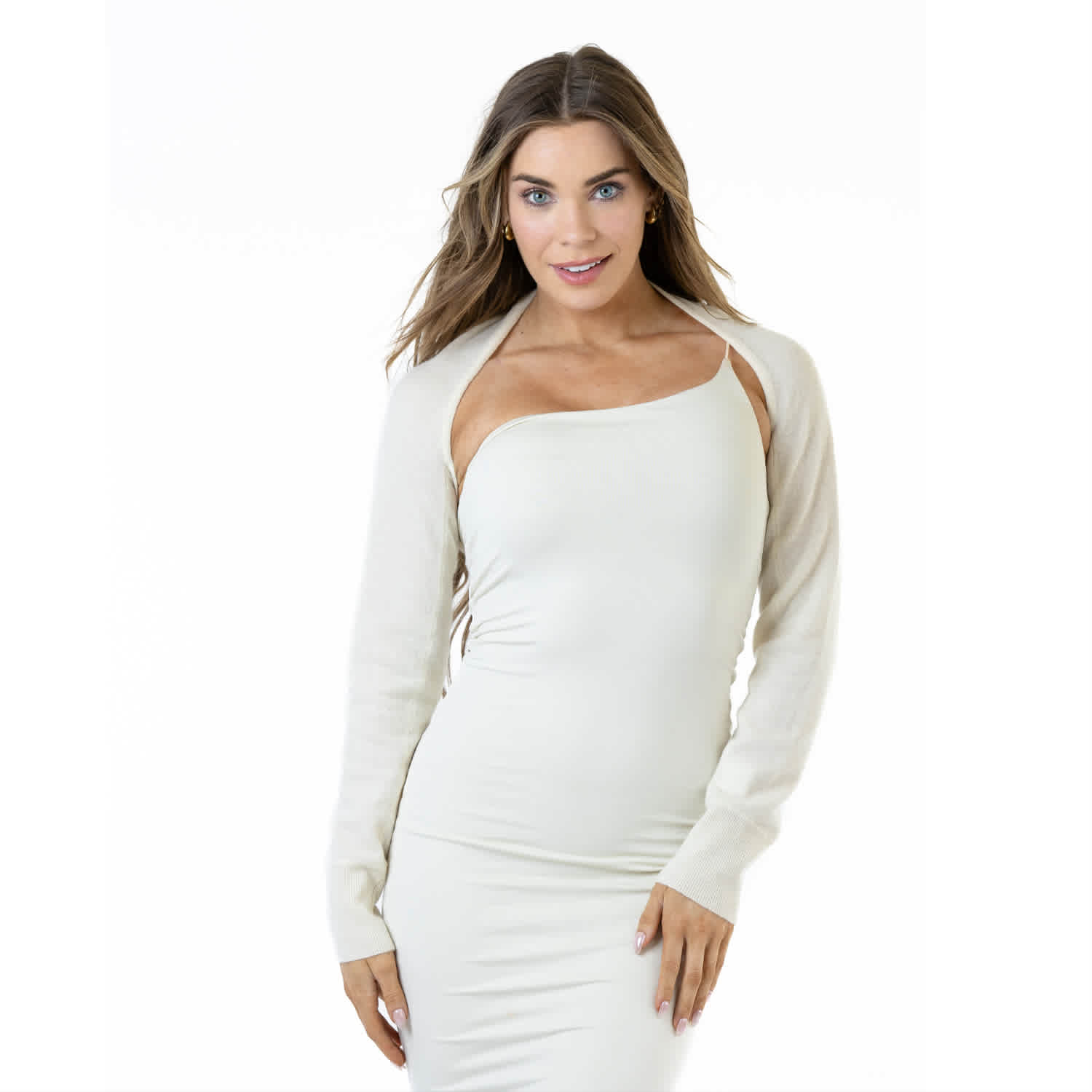 white shrug for dress Plus Size Krystal Front Ruffle With faux fur material our bridal shrugs are perfect for an elegant addition to any bridal or bridesmaid look White bridal knit shrug Wedding