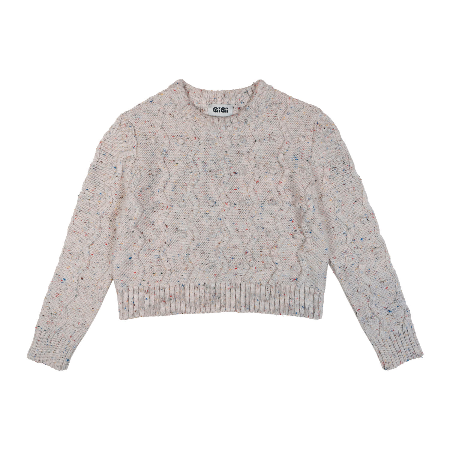 Gigi Knitwear Women's Neutrals Bubble Sweater In Natural Speckle