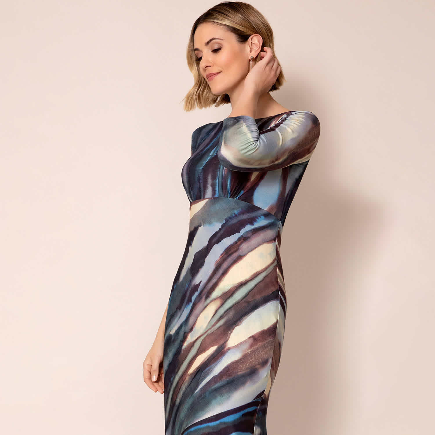 Maxine Asymmetric Dress Ocean Blue | Alie Street London