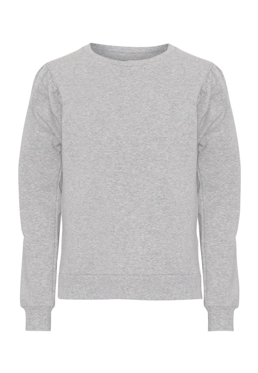 Grobund Women's  Signe Sweatshirt - The One With Nice Sleeves In Grey Melange In Grey