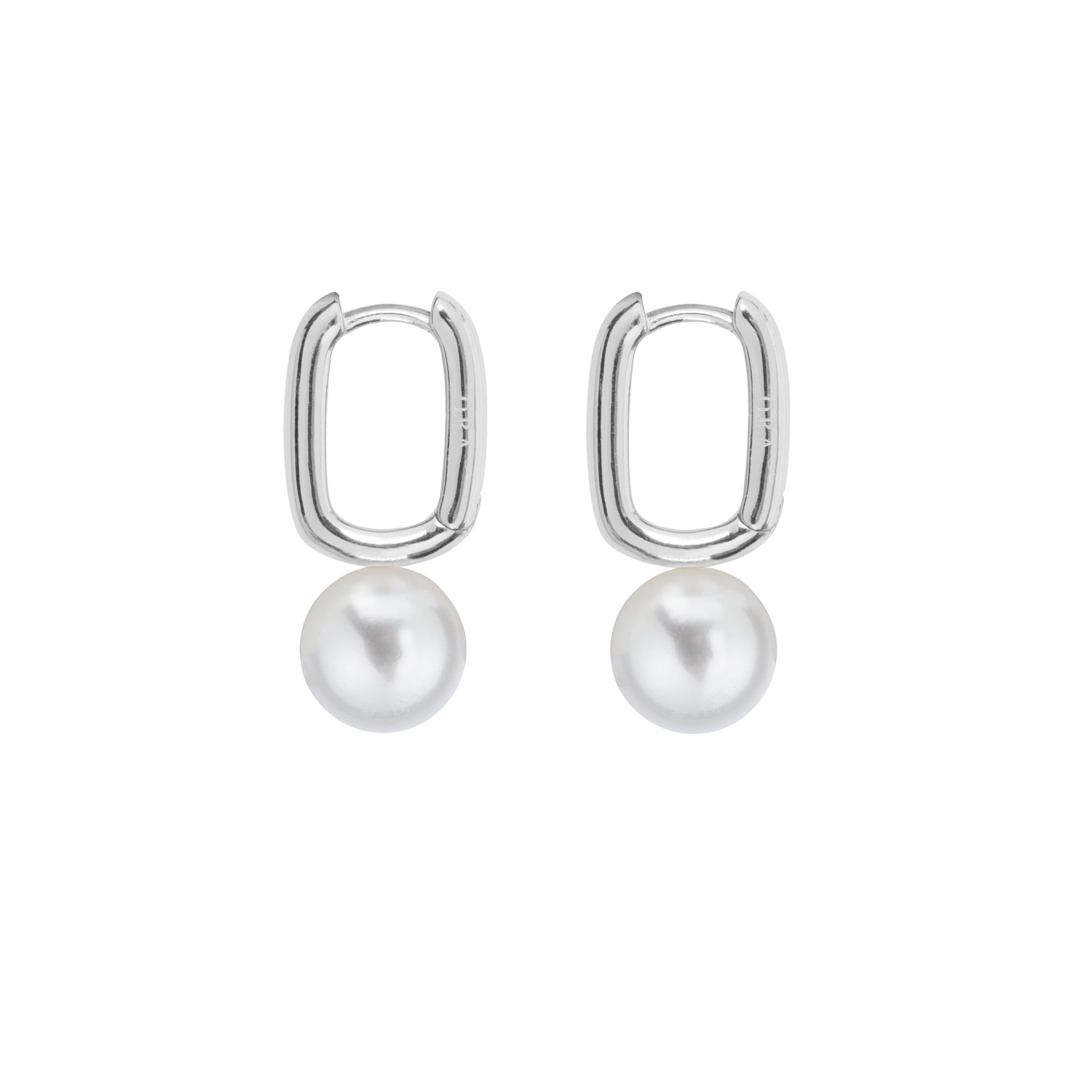 Women's Silver / White Aetis Pearl Hoop Earrings-Silver | Ora Pearls