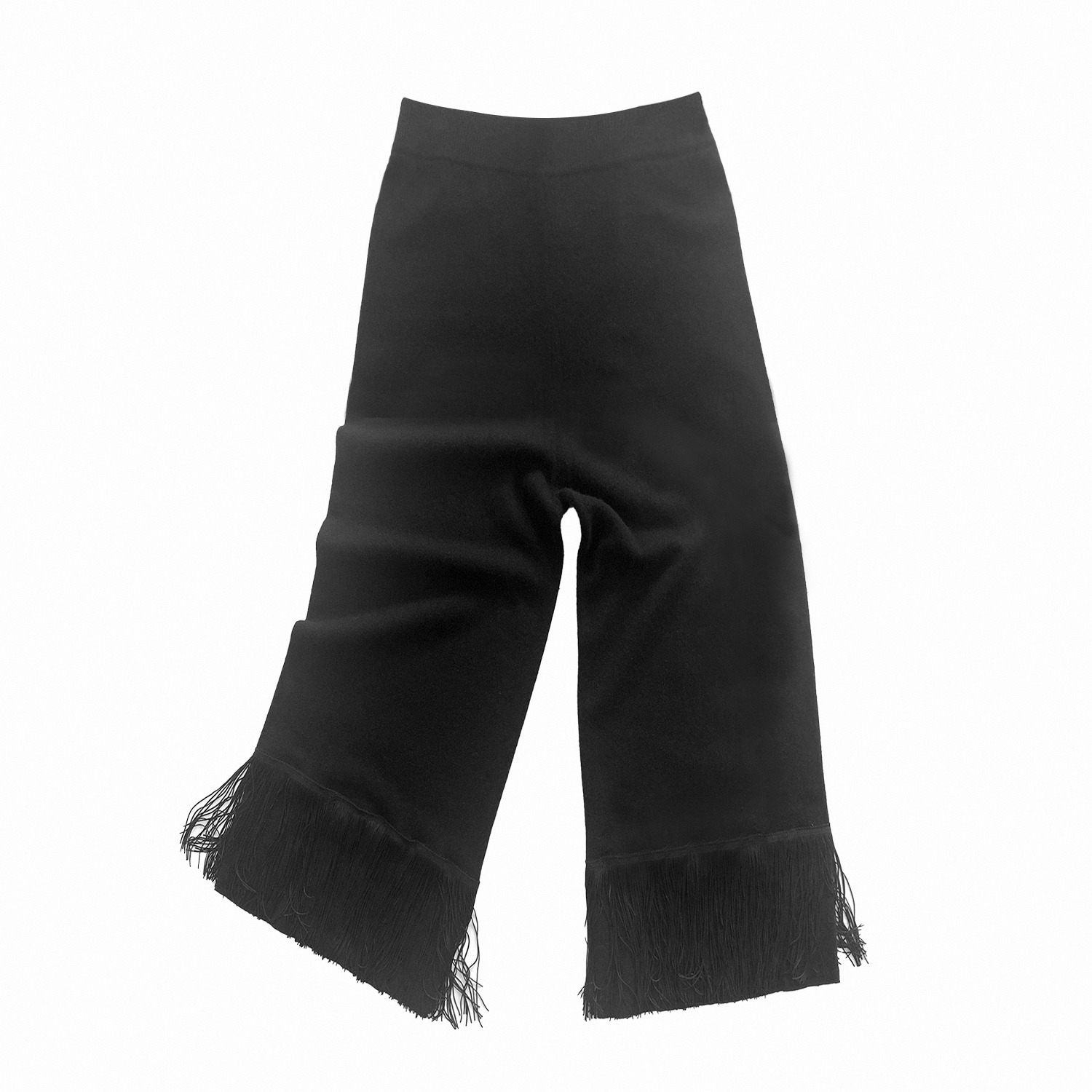 Cashmere Wide Leg Fringe Pants - Black | Zenzee | Wolf & Badger