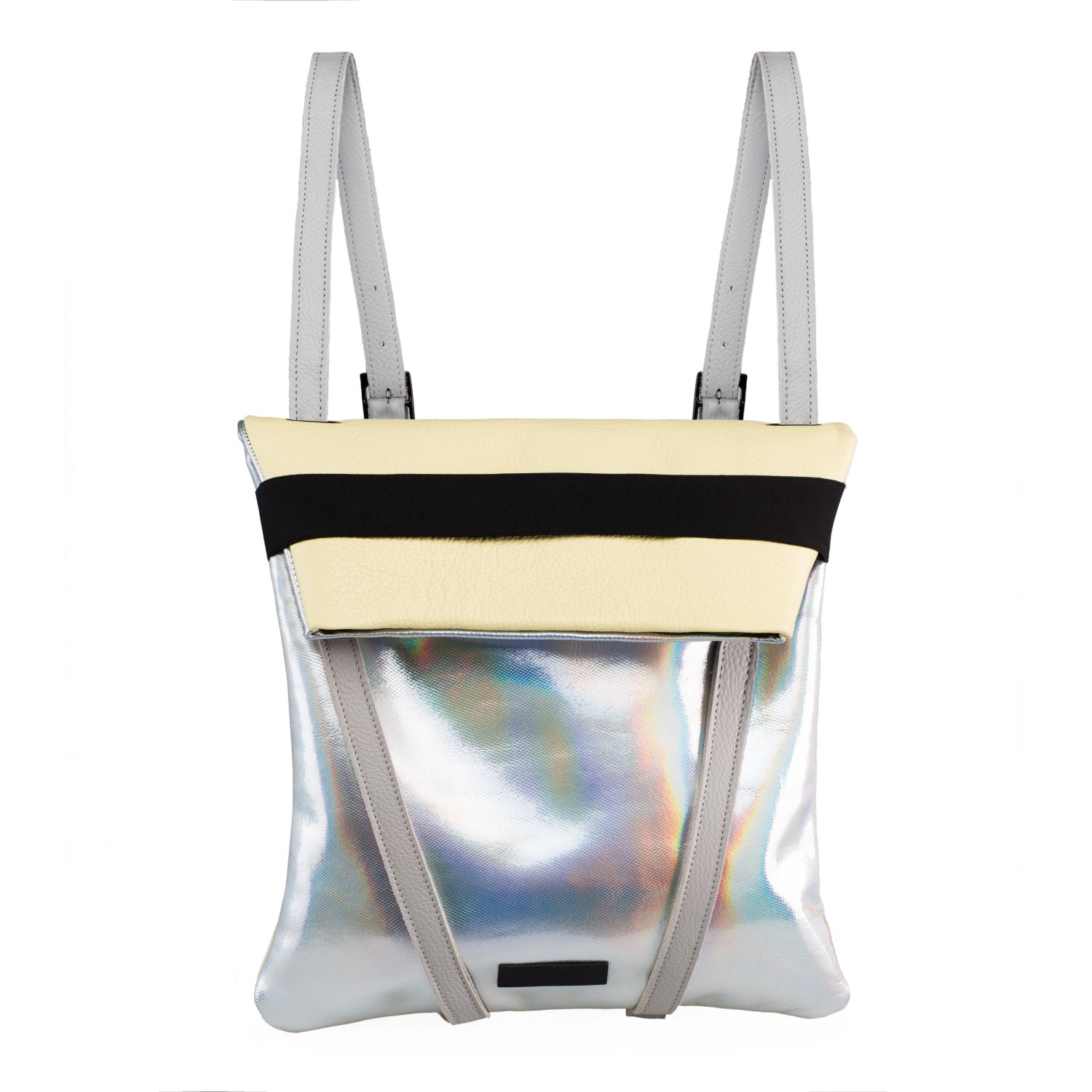 Women’s Yellow / Orange / Silver Backpack Silver & Yellow Maria Maleta