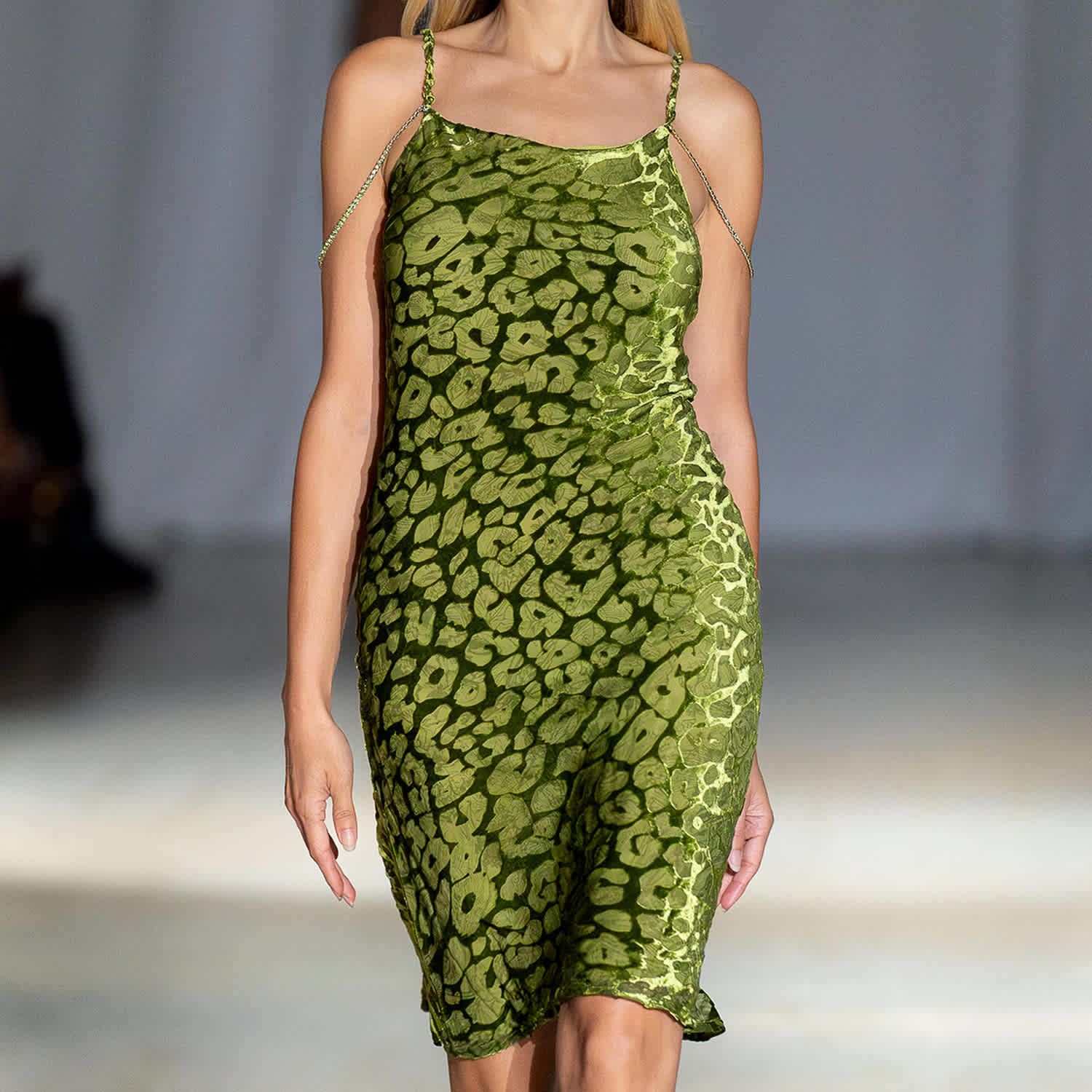 Maui X Lolita Aliana Silk Leopard Slip Dress - Green