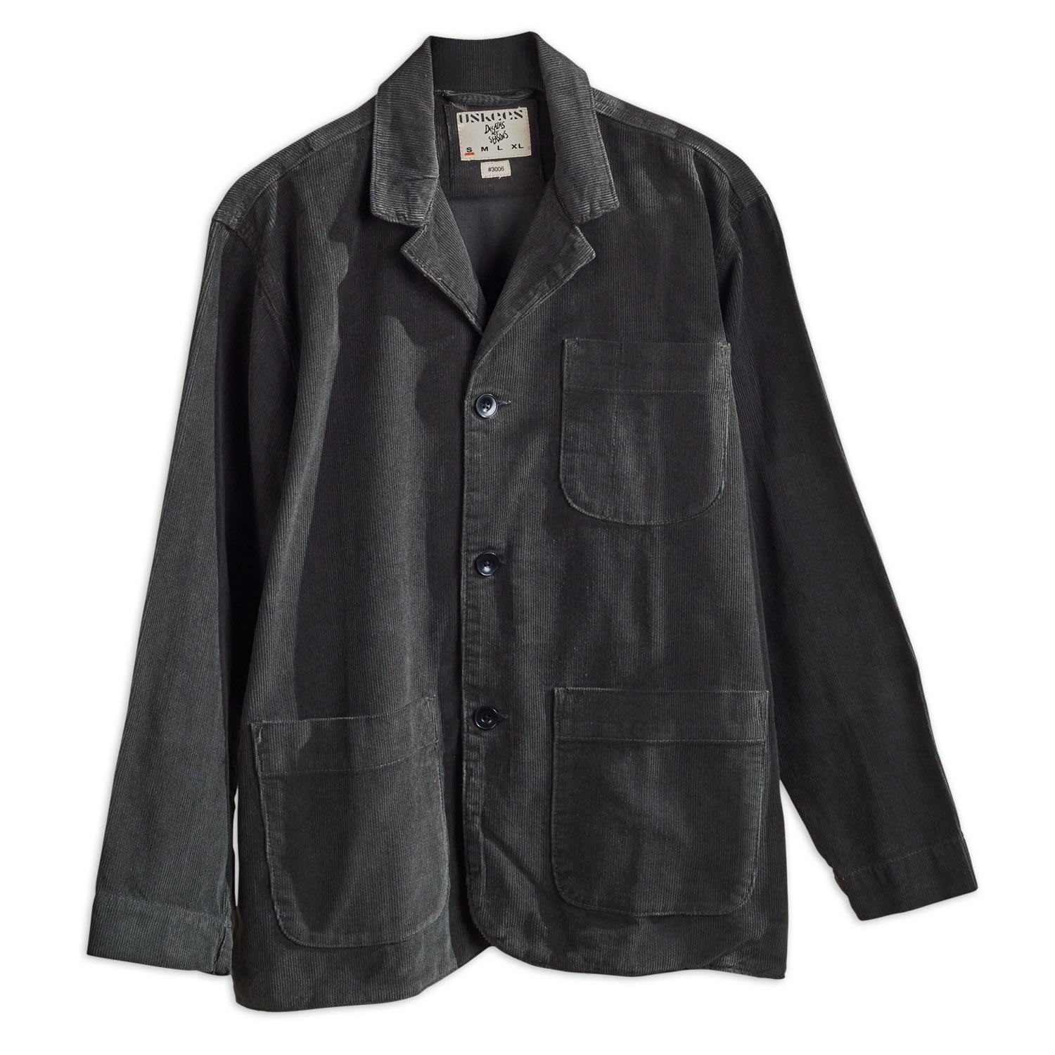 Uskees Men's The 3006 Organic Cord Blazer - Faded Black