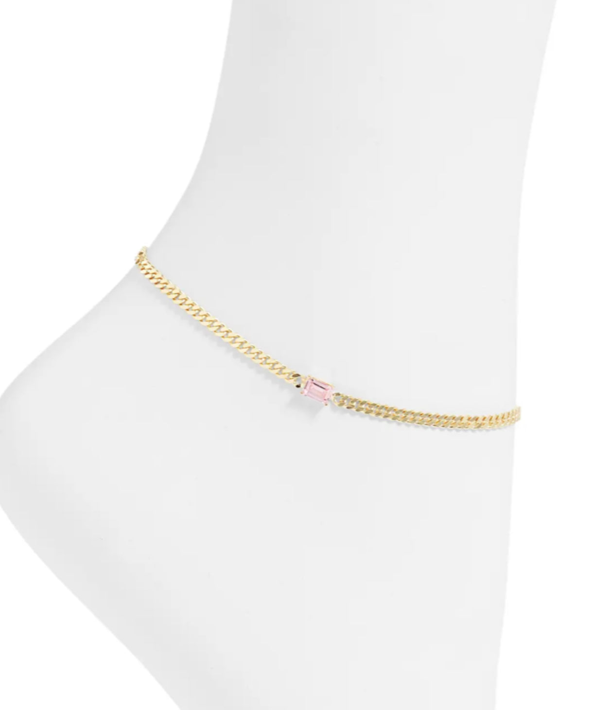 Women's Curb Chain With Stone - Pink & Purple | Shymi