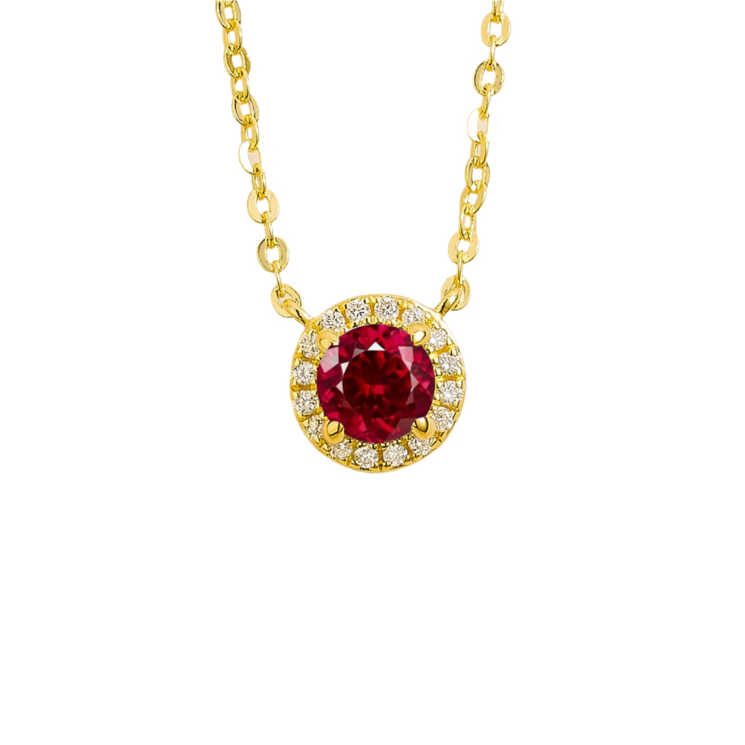 Juvetti Women's Red / Gold / White Mars Gold Necklace Set With Ruby & Diamond In Multi
