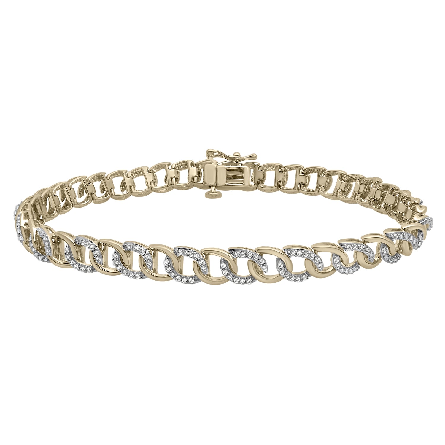 Women’s Gold Tyra Diamond Curb Link Bracelet Miki & Jane