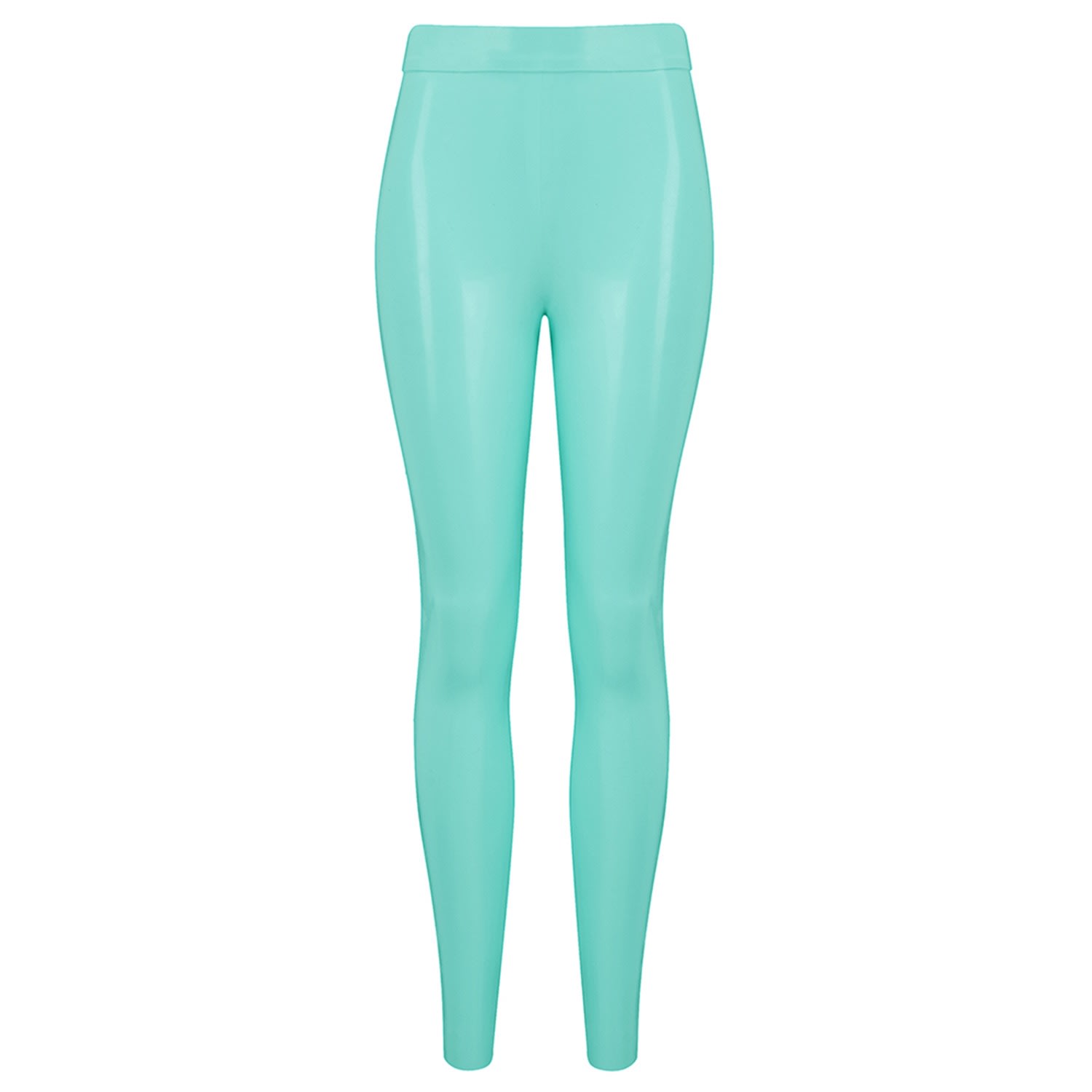Elissa Poppy Women's Latex Leggings - Jade Green In Green