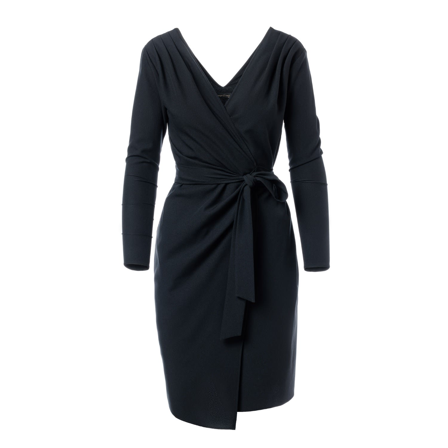 Concept A Trois Women's Black Wrap Long Sleeve Dress In Black