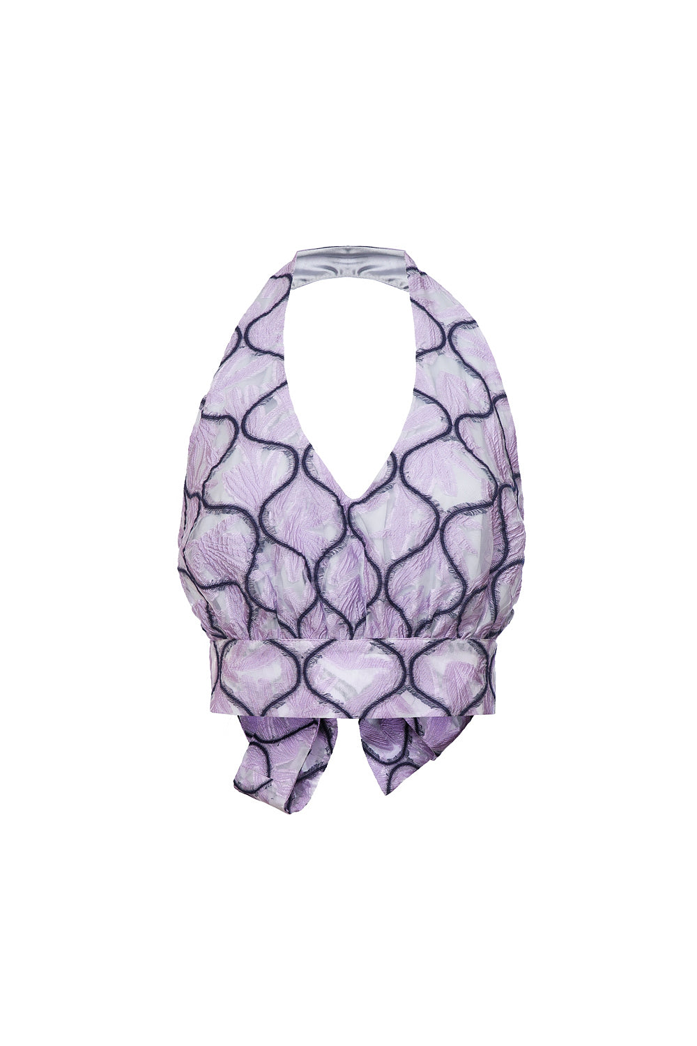 Andreeva Lavender Cross-front Top In Pink/purple