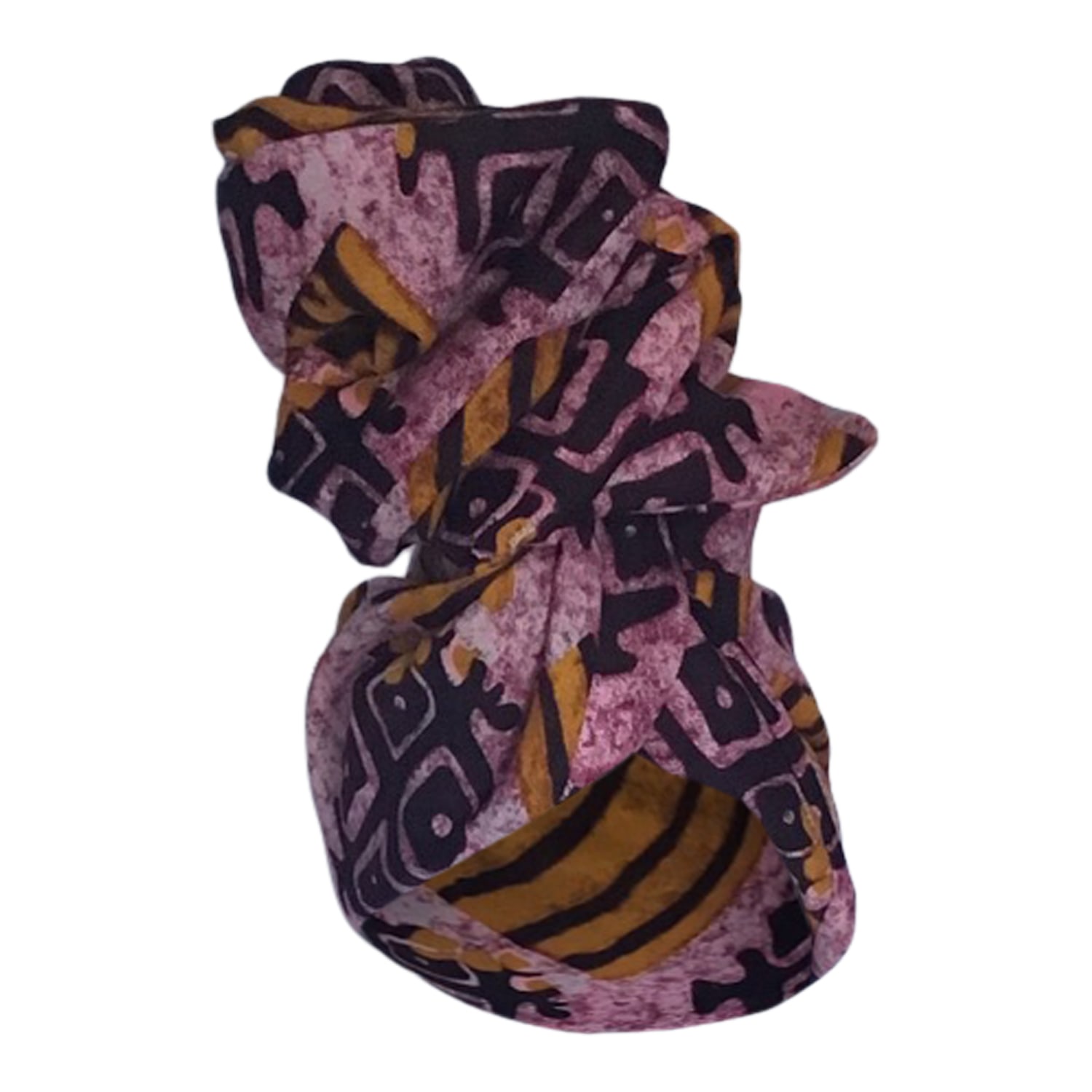 Women’s Gold / Pink / Purple Twisturban Turban In Rose Batik Print Romer Millinery