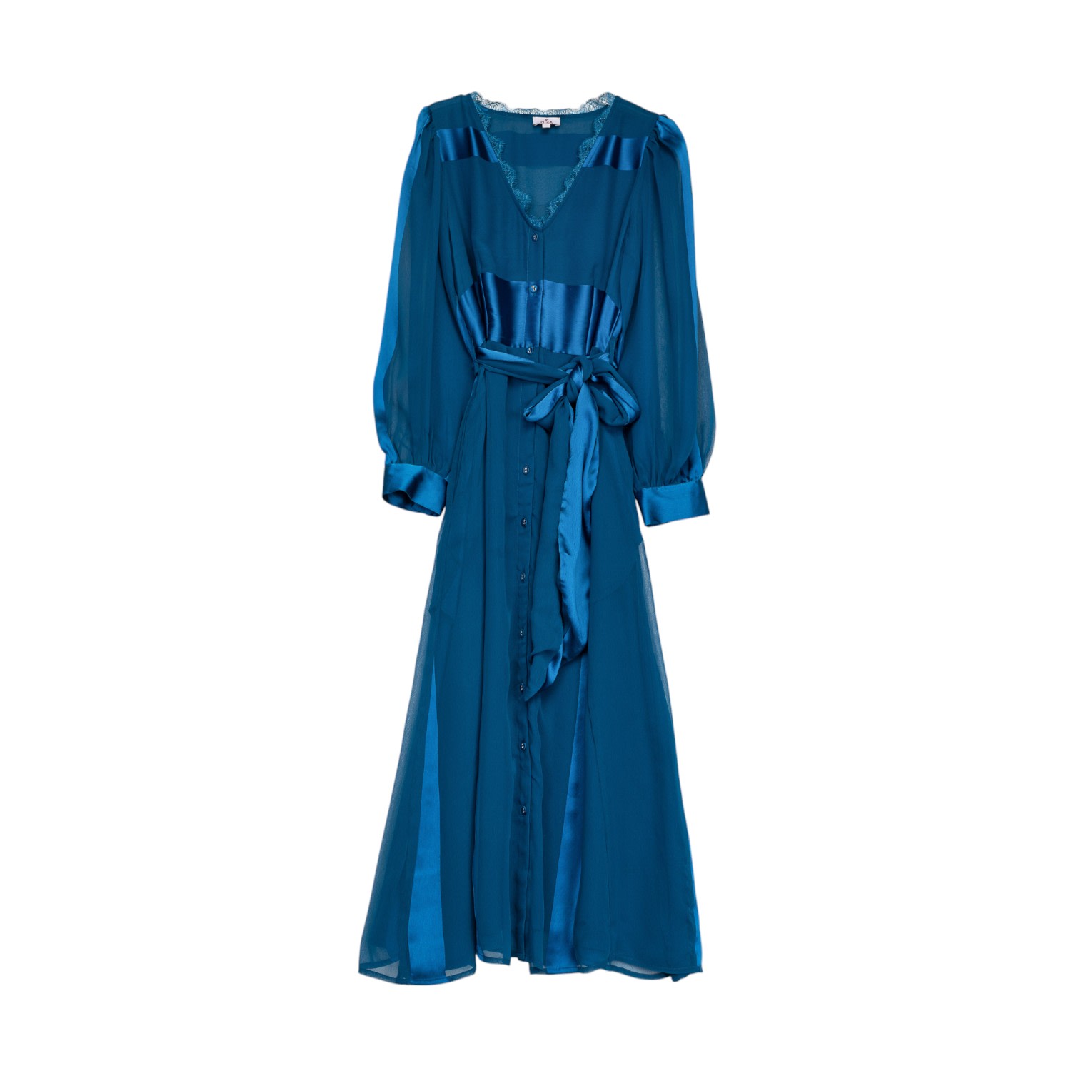 Niza Women's Flowing Blue Midi Dress In Blue