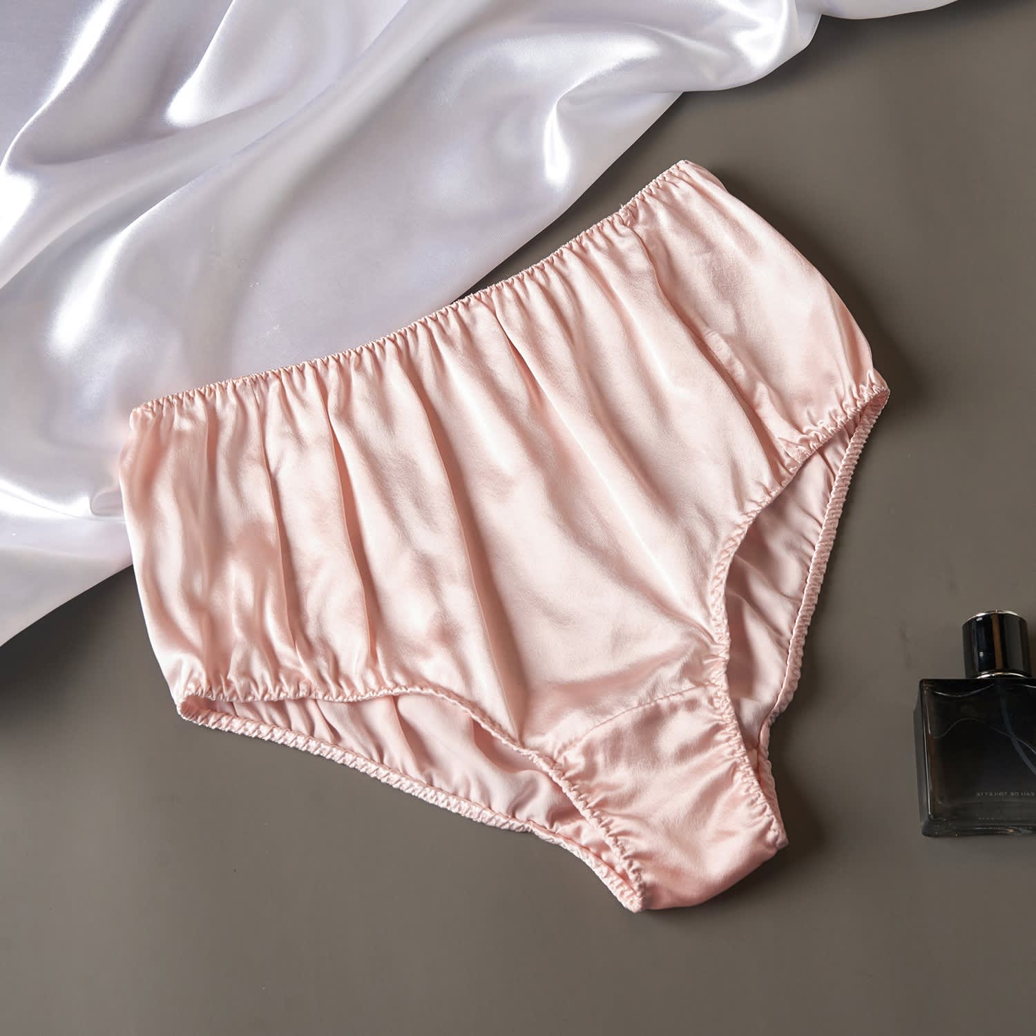 Pure Mulberry Silk French Cut Panties High Waist - Baby Pink, Soft Strokes  Silk