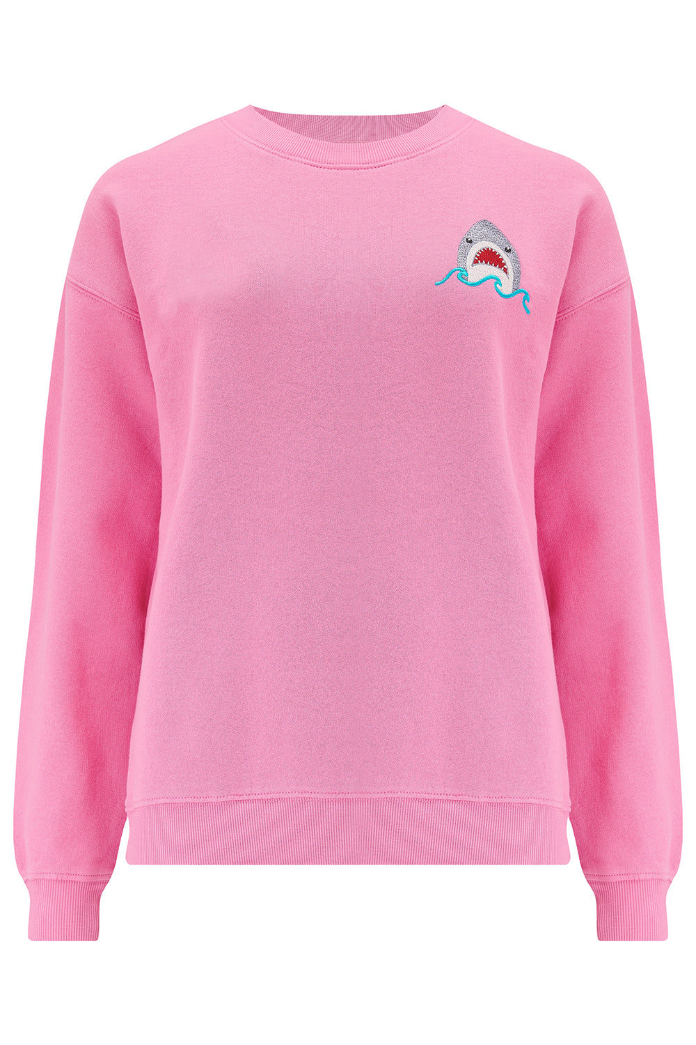 Sugarhill Brighton Women's Pink / Purple Noah Sweatshirt Pink, Shark Embroidery In Pink/purple