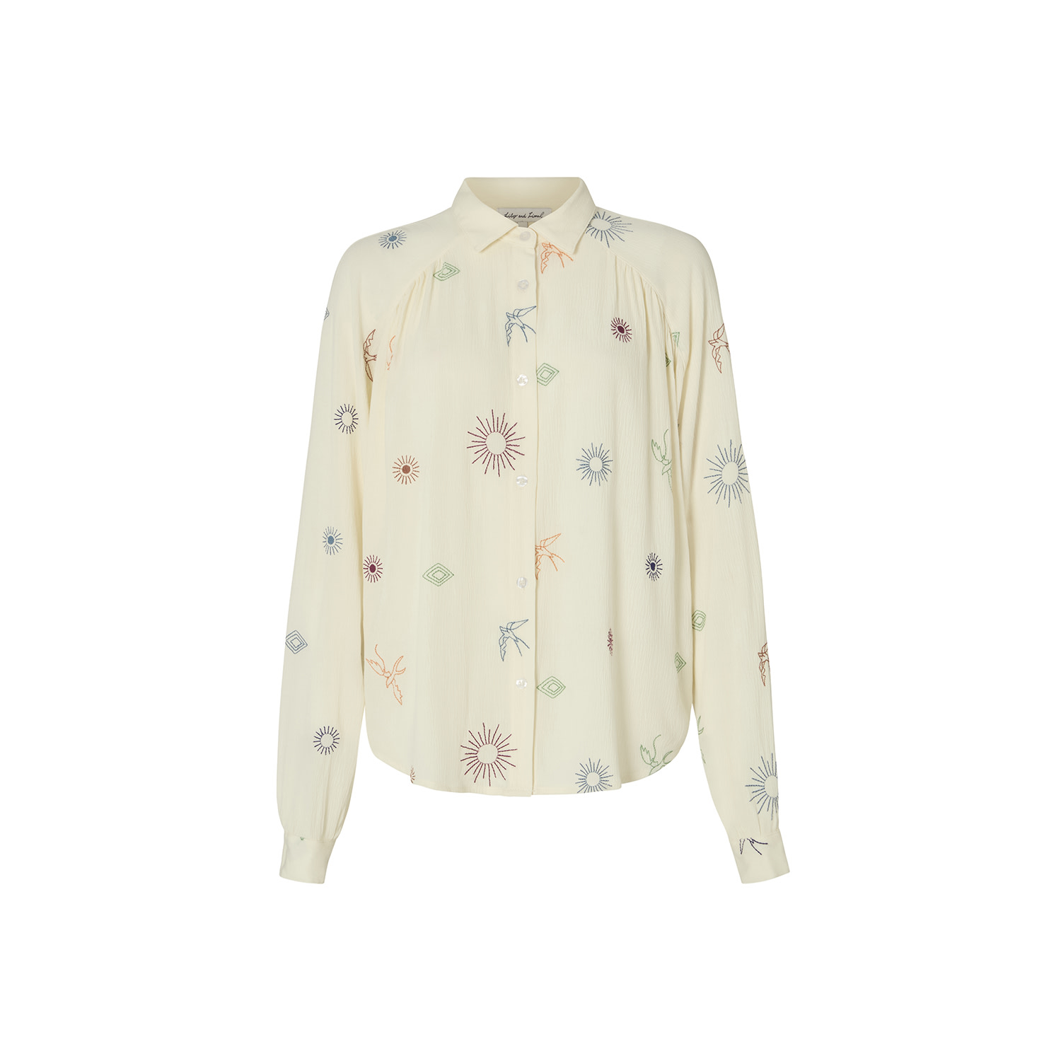 Lily And Lionel Swallow Crinkle Embroidered Shirt