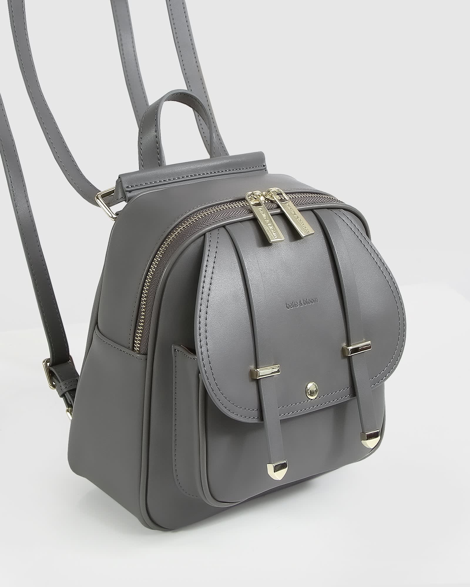 Camila Leather Backpack Ash by Belle Bloom