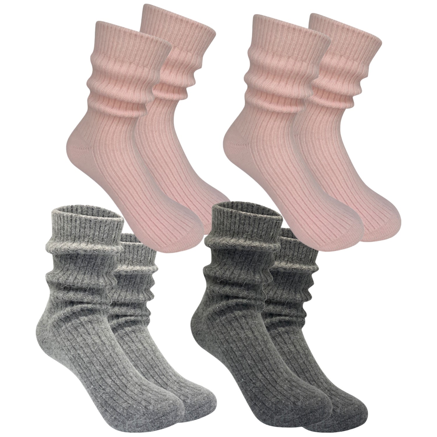 Women’s Luxe Cashmere Sock Set Of Four Pairs One Size High Heel Jungle by Kathryn Eisman