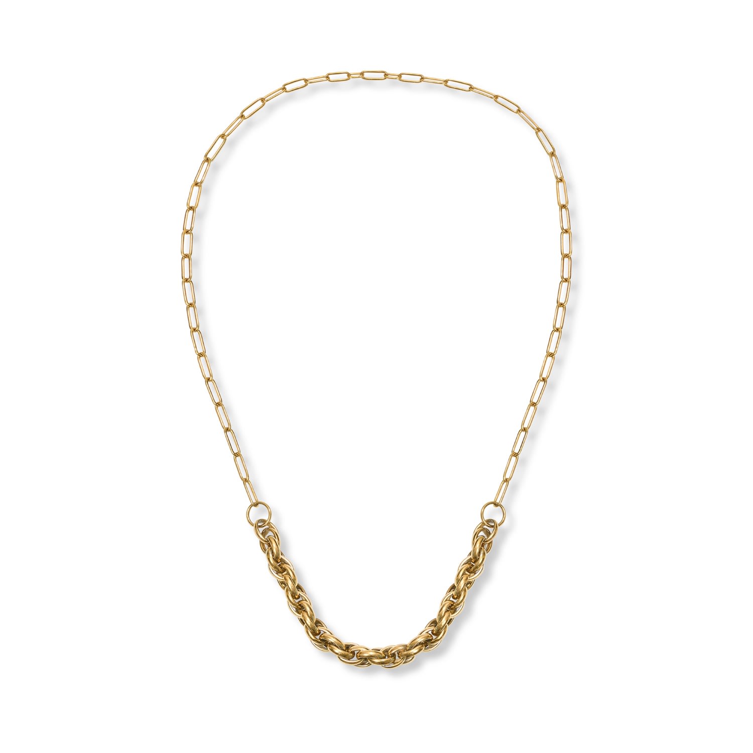 Women’s Gold Multi Chain Necklace A Weathered Penny