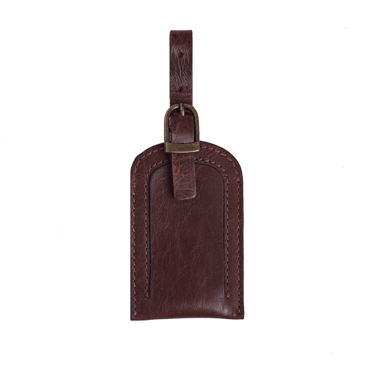 Classic Dark Brown Leather Luggage Tag Vida Vida