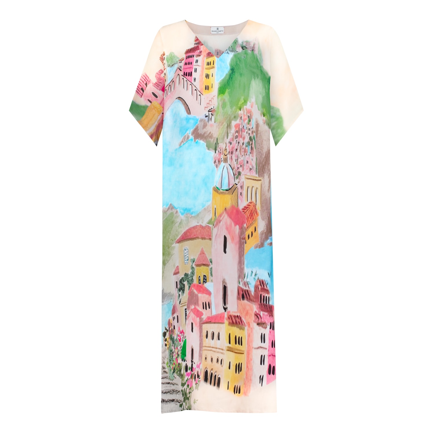 Dhara Sheth Dubai Women's La Riviera Multocolor Long Kaftan With Side Slits
