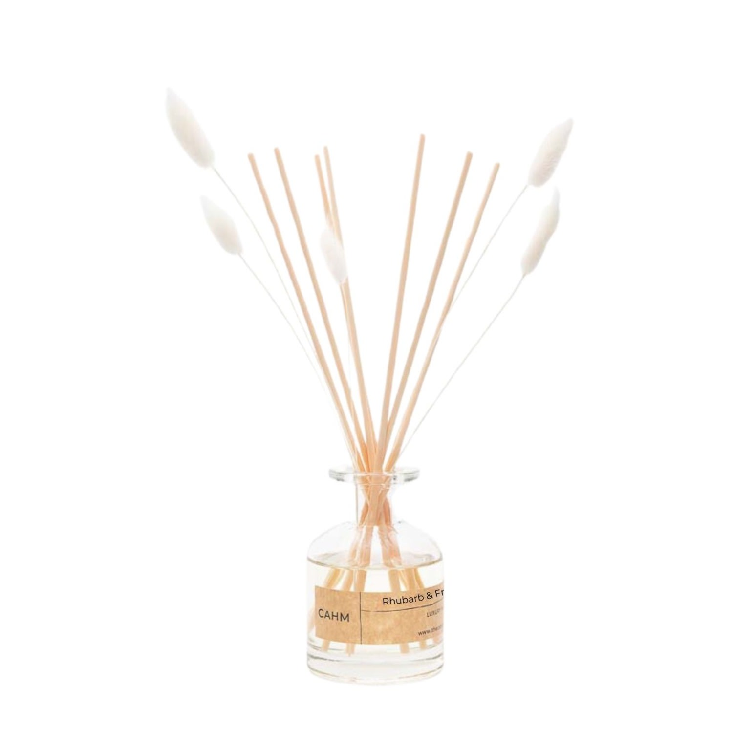 Neutrals / White Rhubarb & Freesia Luxury Reed Diffuser - Clear Cahm