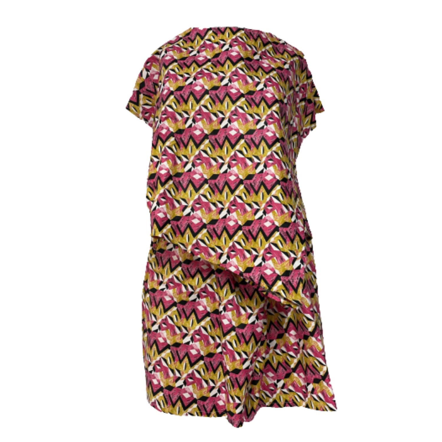 WEAR NATURAL - Wear Natural X Lewo Printed Ankara Cotton Short Pants And Blouse Suit Rose Gold