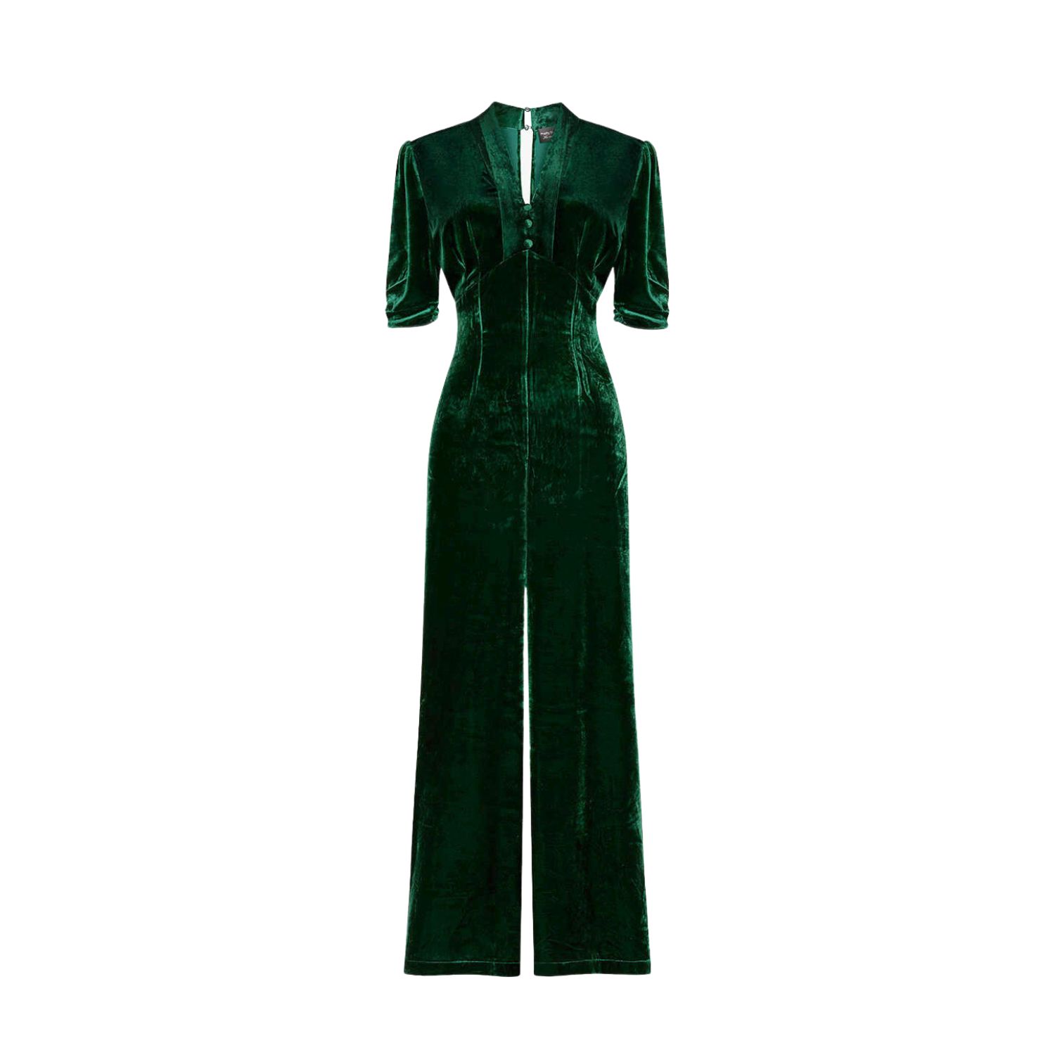 Pretty Eccentric Women's Alana Jumpsuit In Green Silk Velvet