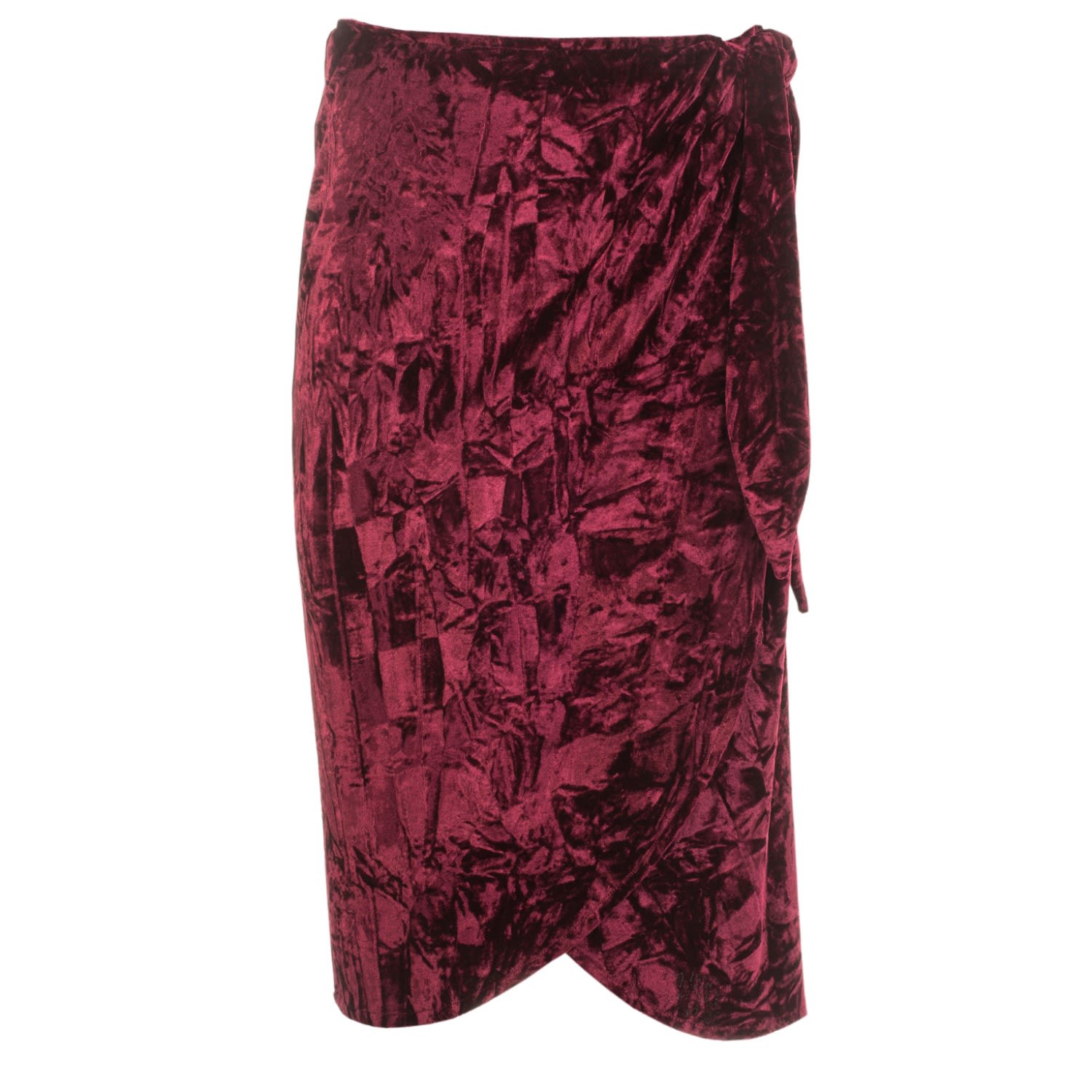 Women’s Red Isabella Velvet Skirt In Burgundy Large Roses are Red