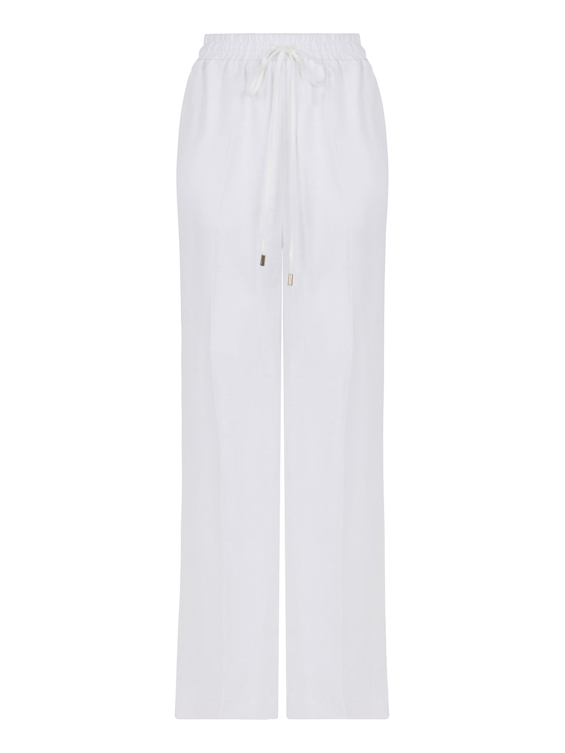 Shop Nocturne Women's White Wide-leg Linen Pants