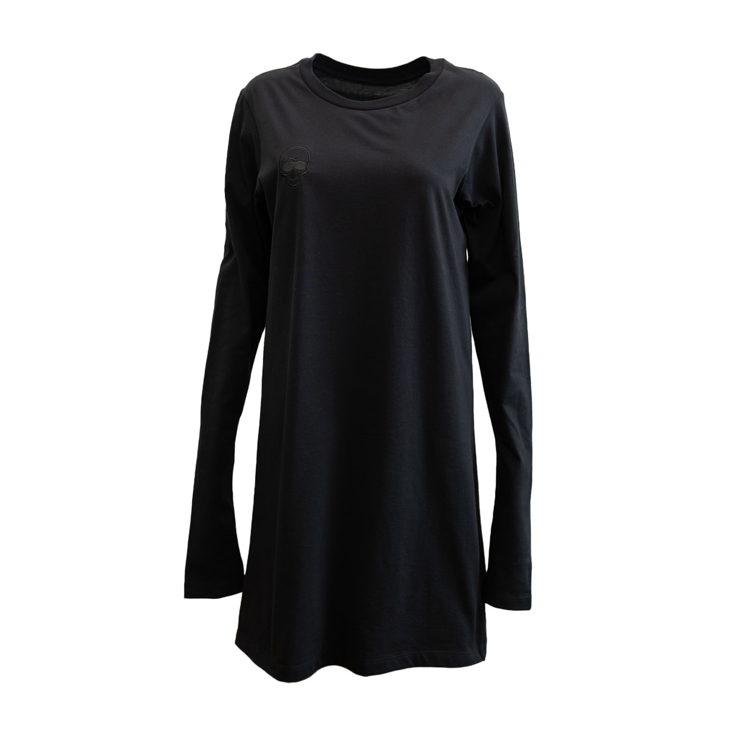 Galleriadele Women's The Black Long-sleeve Skull T-shirt Dress In Black