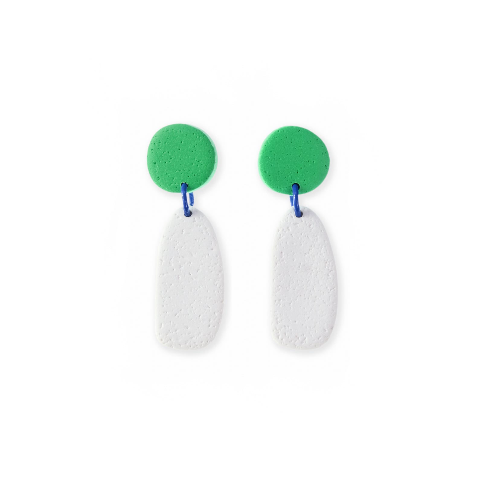 By Chavelli Women's Green / White Miro Drop Earrings In White
