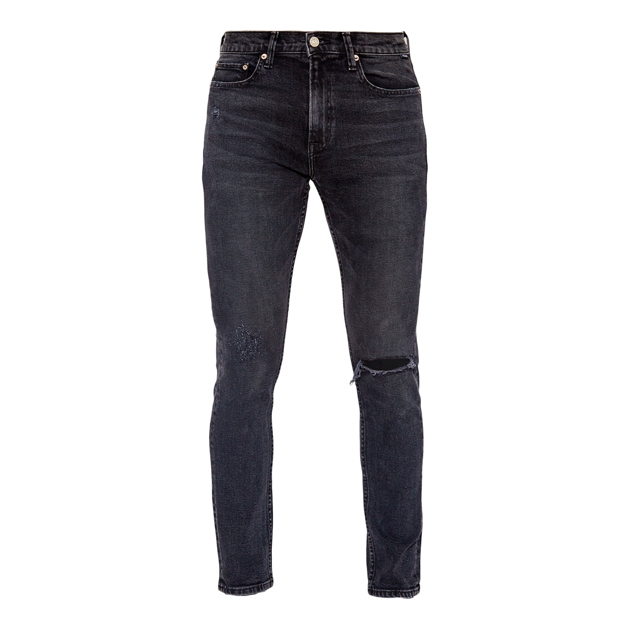 Noend Denim Black Men's Harrison Stretch Skinny Jeans In Slash In Black