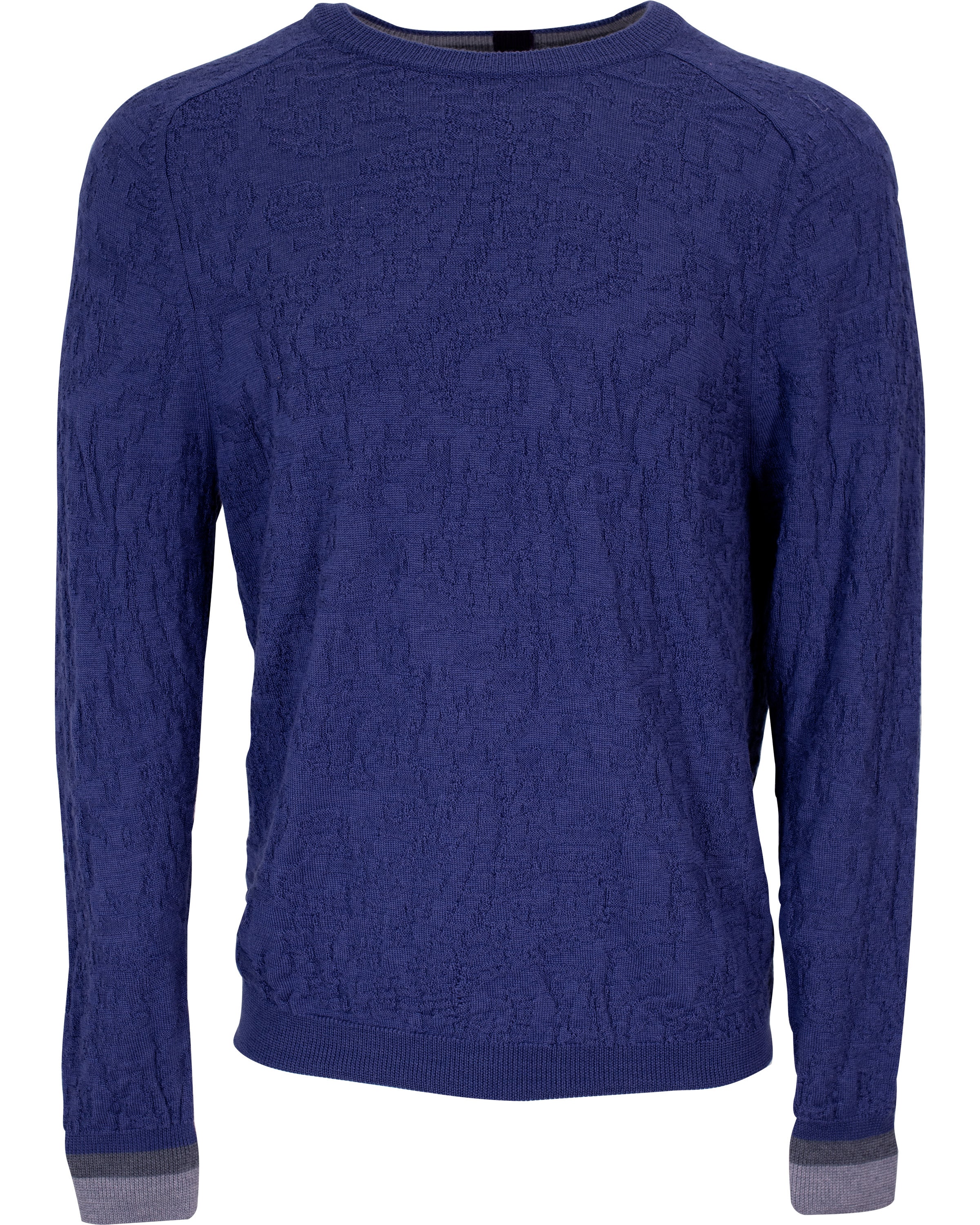 Men’s Blue / Grey Colin Jacquard Merino Paisley Sweater In Skipper Medium Lords of Harlech