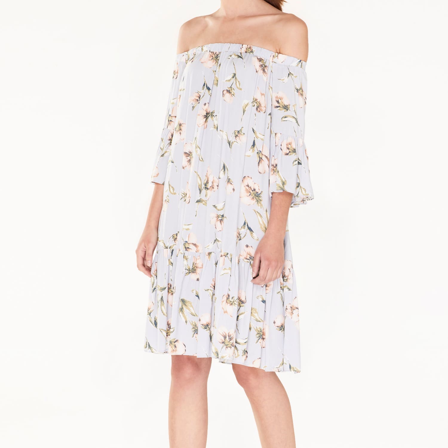 light blue bardot dress