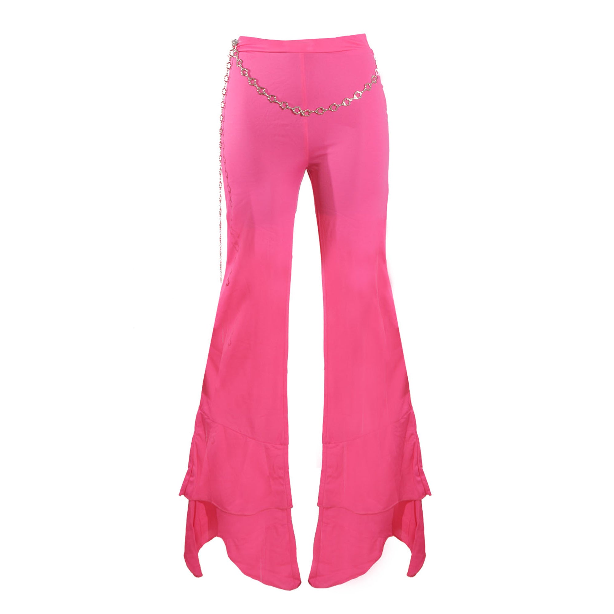 Hot Pink Basic Jersey Flared Trouser