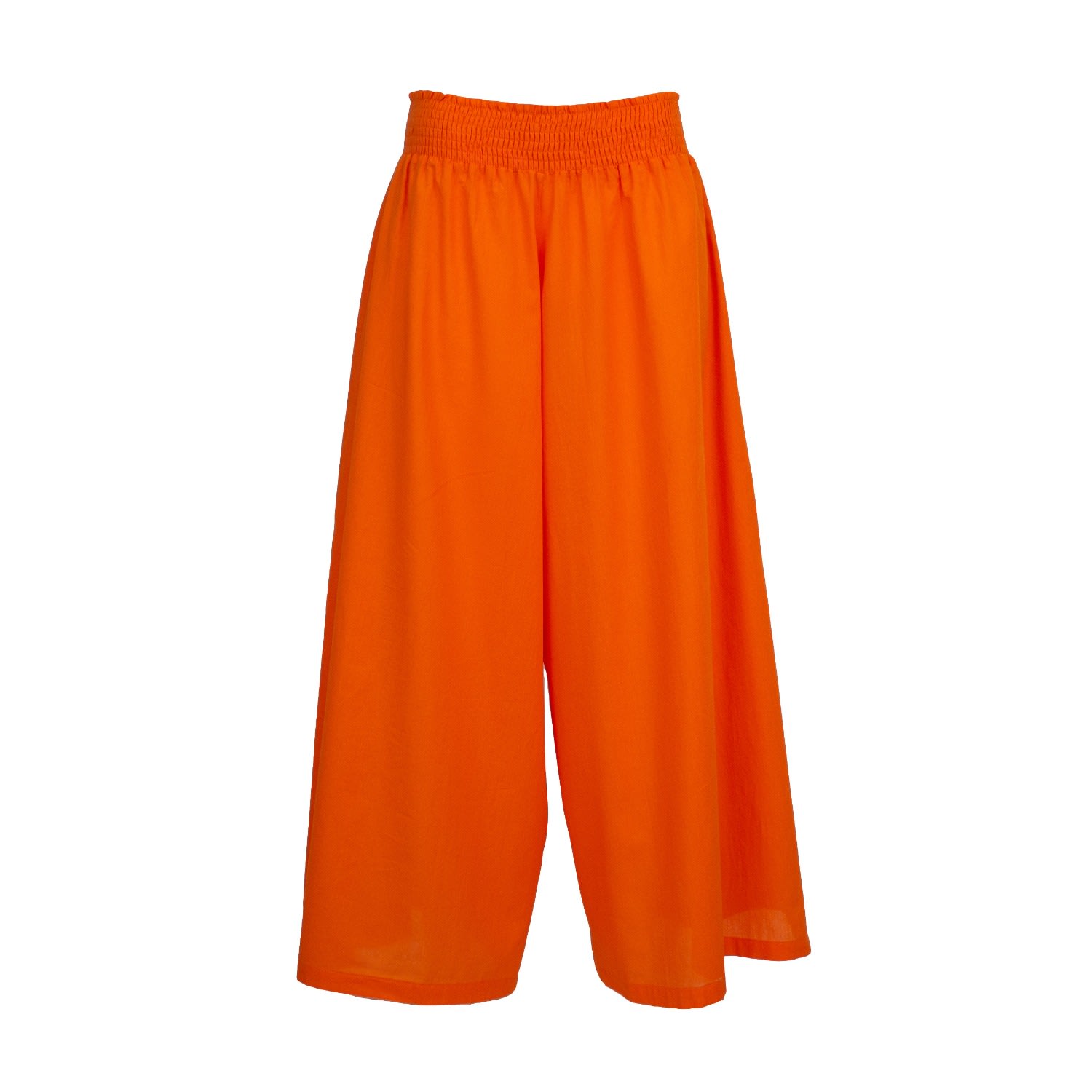 Lalipop Design Women's Yellow / Orange Wide Leg Orange Cotton Pants In Orange