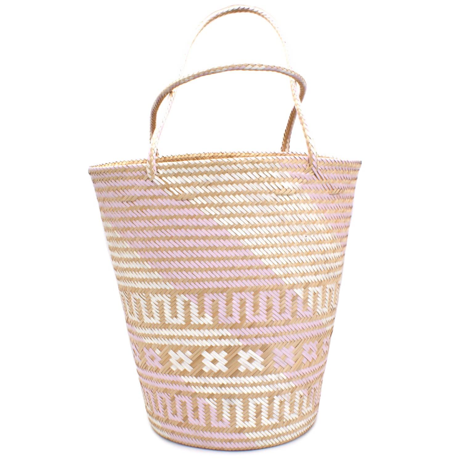 Women’s Rose Gold / White Seashell Pink Beach Tote Straw Bag Washein